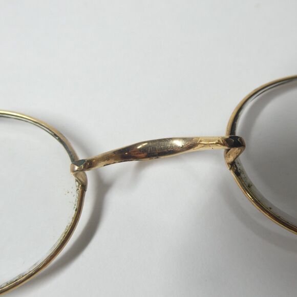 Wire Rimmed Glasses Stevens & Co Vintage Eyeglasses Goldtone Metal Frame - Picture 6 of 9